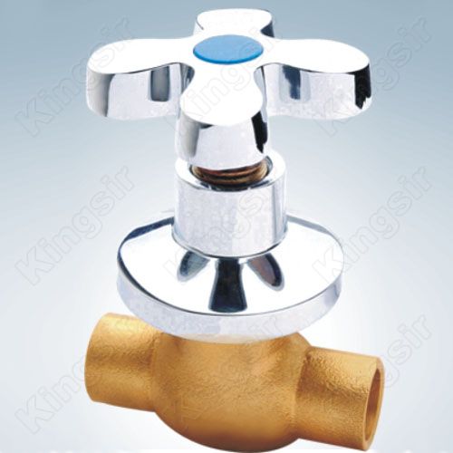 Brass Shower Valve With Zinc Flange And Knob Solder Ends