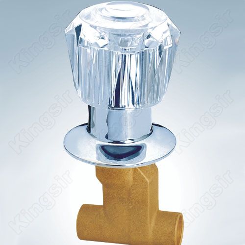 Brass Shower Valve With Zinc Flange And Acryl Knob Solder Ends